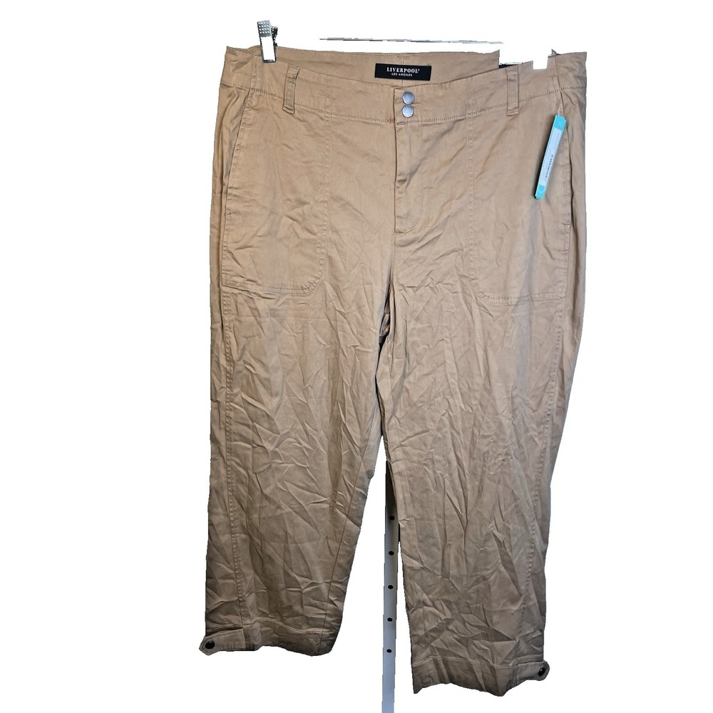 NEW Liverpool Los Angeles Pants‎ 18W Utility Crop w/ Tab Hem Brown Stitchfix